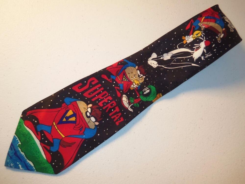 Super Taz Martian Looney Tunes Mania Tie Warner Bros 1993 Necktie -1215T20
